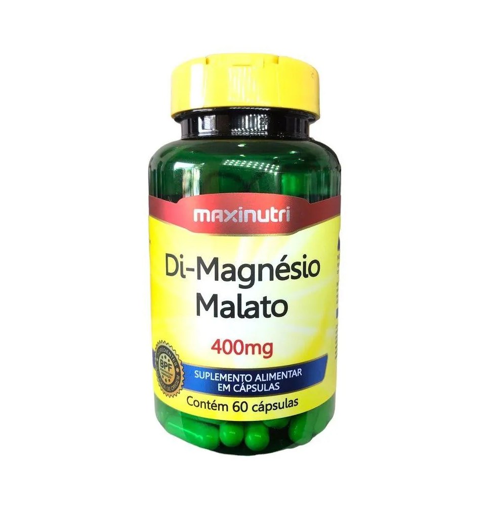 Di-magnésio Malato 400mg (60 Cápsulas) - Padrão: Único