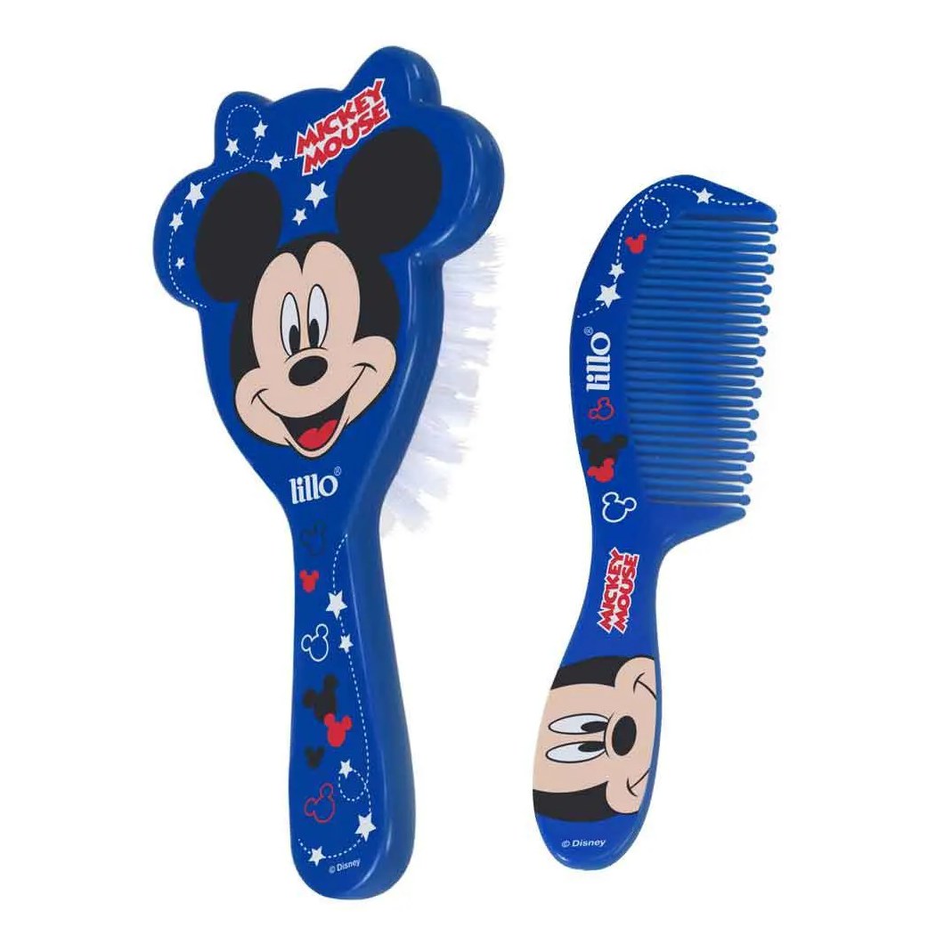 Conjunto Escova e Pente de Cabelo Mickey Azul - Lillo