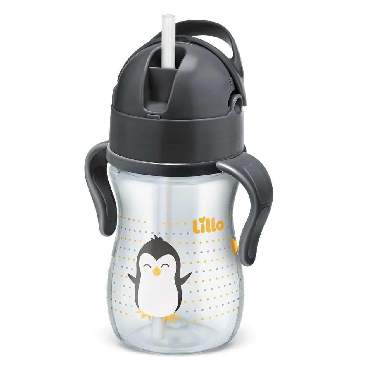 Copo com Canudo Lillo Evolution com Alça Neutro 240ml