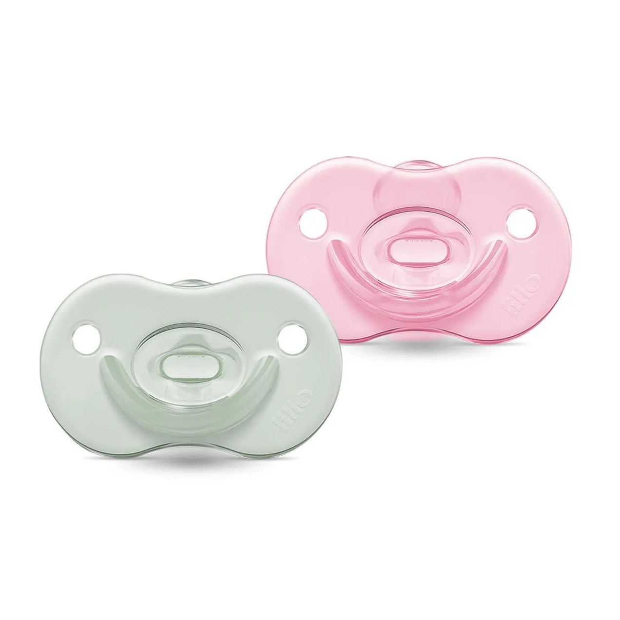 Kit 2 Chupetas 100% Silicone Calming Night Day 6M+ Rosa - Lillo