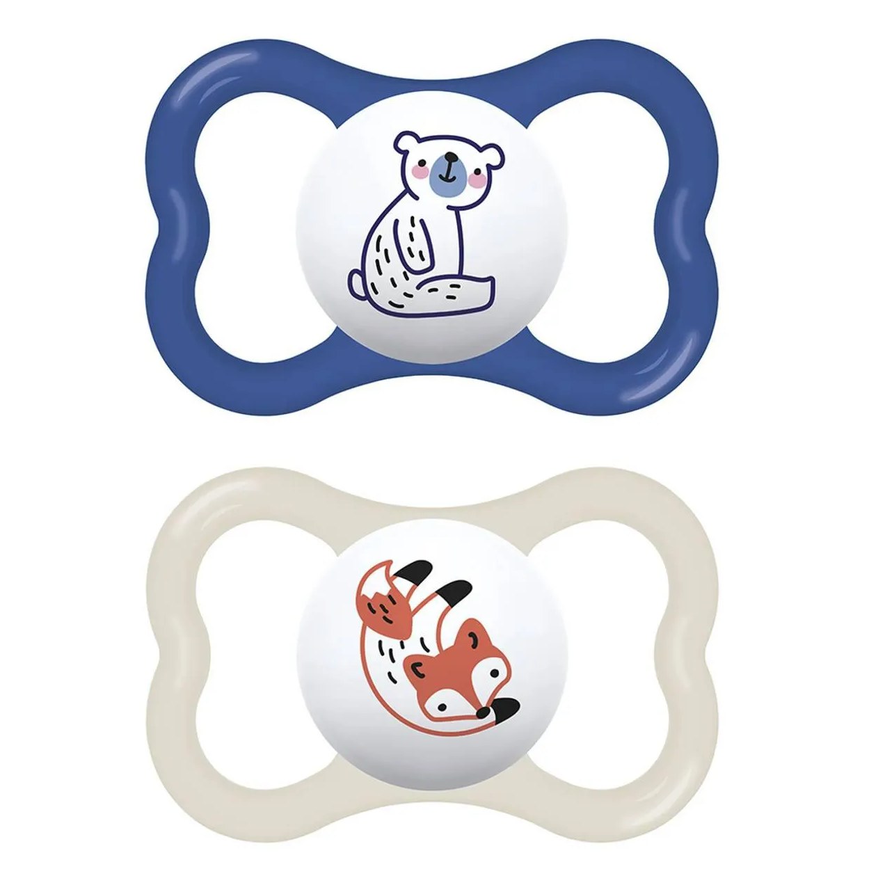 Kit com 2 Chupetas Supreme Bico de Silicone 6M+ Azul - Mam
