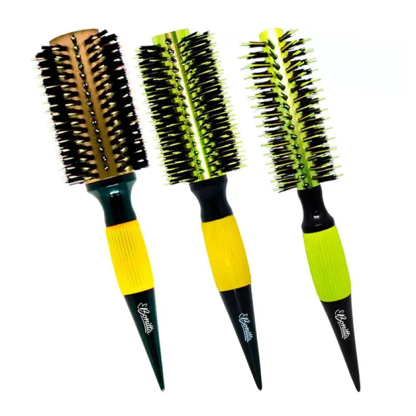 Kit 3 Escovas de Cabelo Pop Colors Brilho Marco Boni Amarelo
