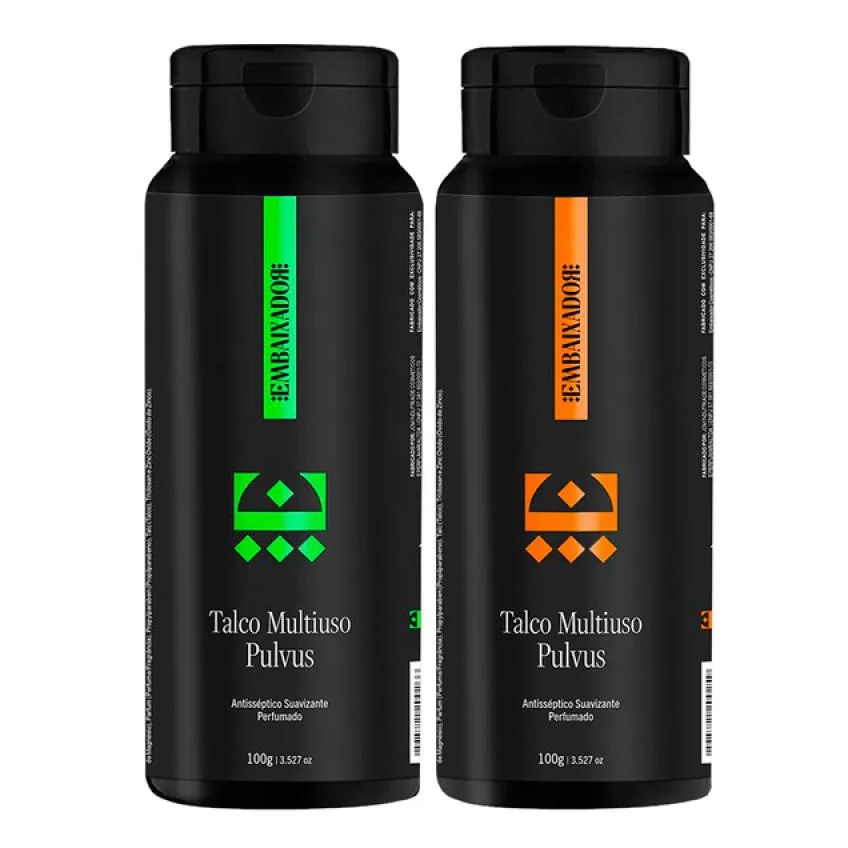 Kit 01 Talco Multiuso Pulvus + 01 Pulvus Menthol Embaixador 100g