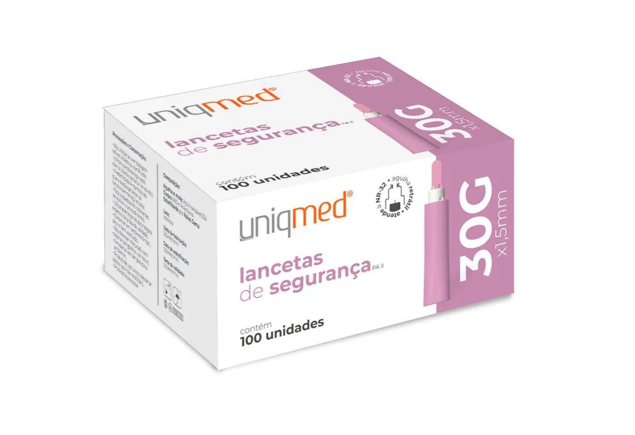 Auto Lanceta de Segurança Automática 30g X 1,5mm - Uniqmed