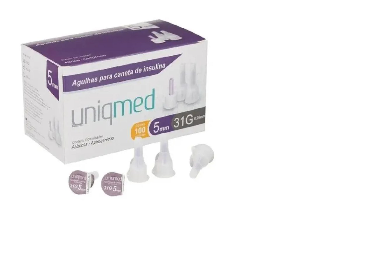 Agulha para Caneta de Insulina 5mm X 31g Uniqmed - 100un