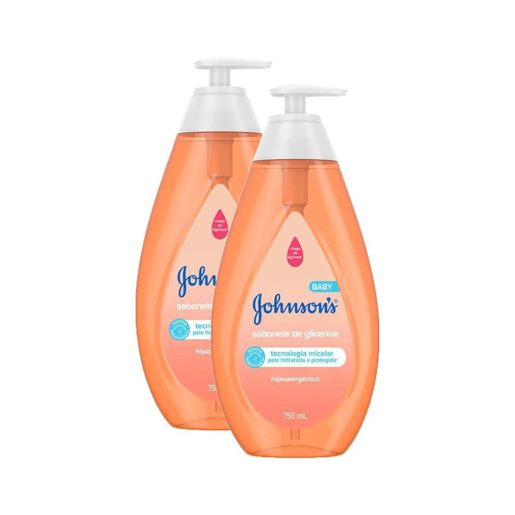 Kit com 2 Sabonetes Líquido Johnson's Baby da Cabeça Aos Pés 750ml
