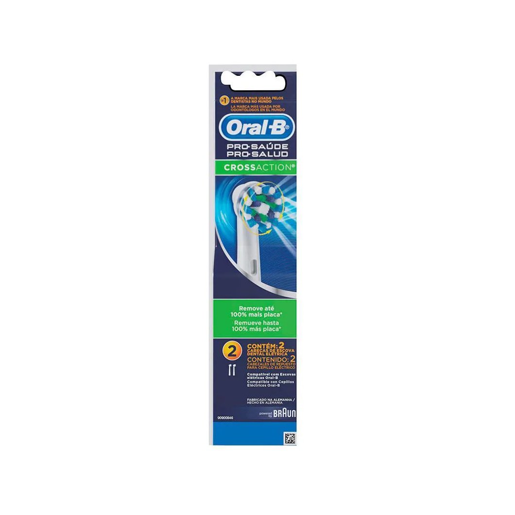 Kit Escova Elétrica Oral-B Vitality D12 110v + Refil Cross Action - 2 unidades