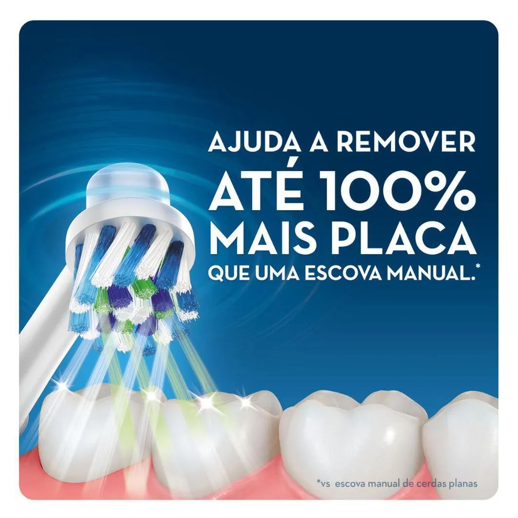 Kit Escova Elétrica Oral-B Vitality D12 110v + Refil Cross Action - 2 unidades