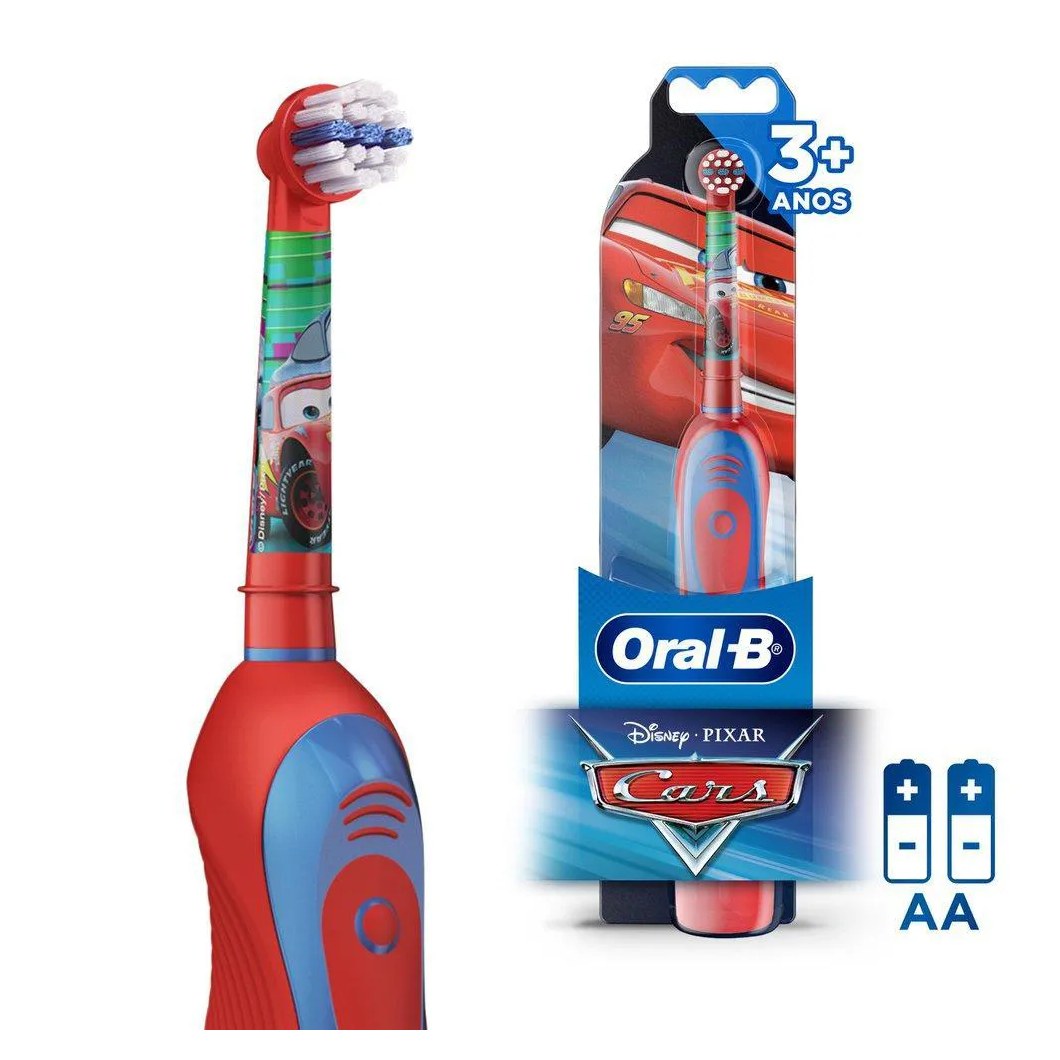 Escova Elétrica Oral-B Disney Pixar Cars + 2 Pilhas Aa