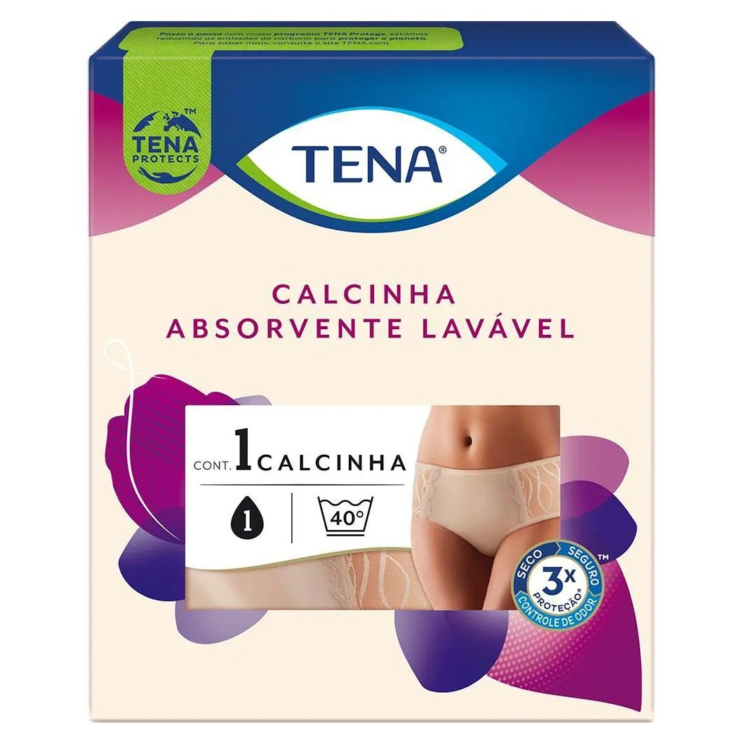 Calcinha Absorvente Lavável Tena para Incontinência Urinária Nude Tamanho M