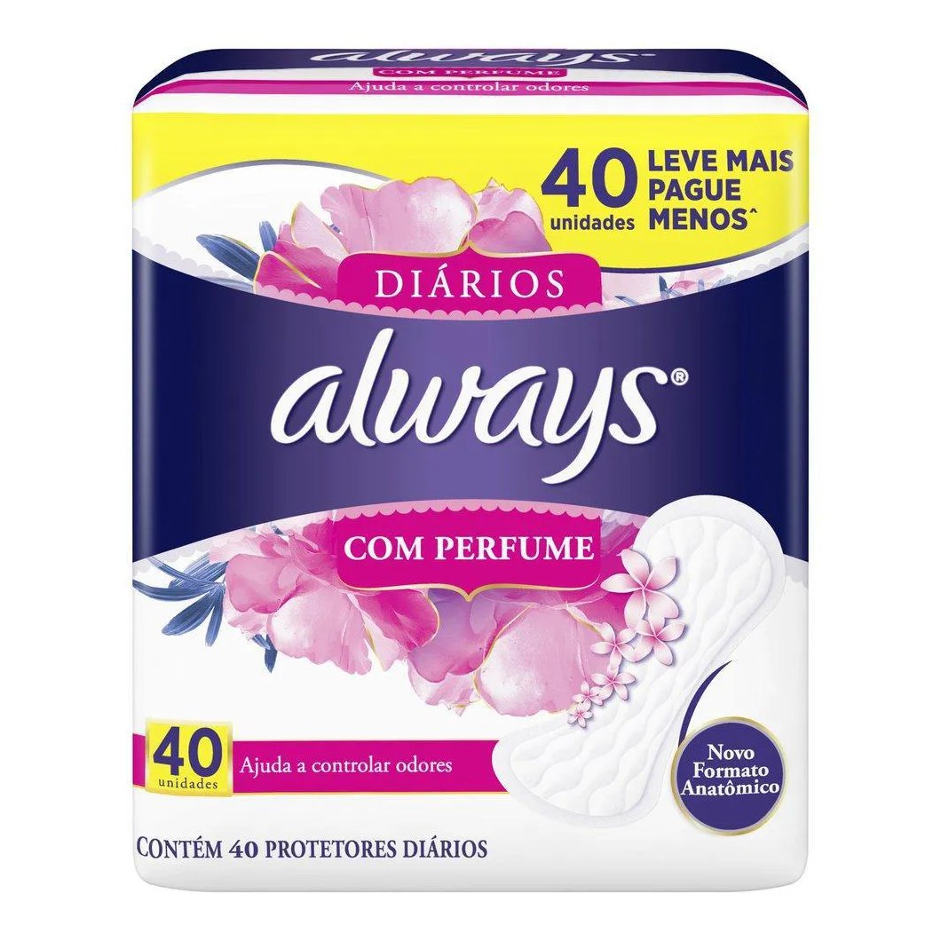Protetores Diários Always com Perfume 40 unidades