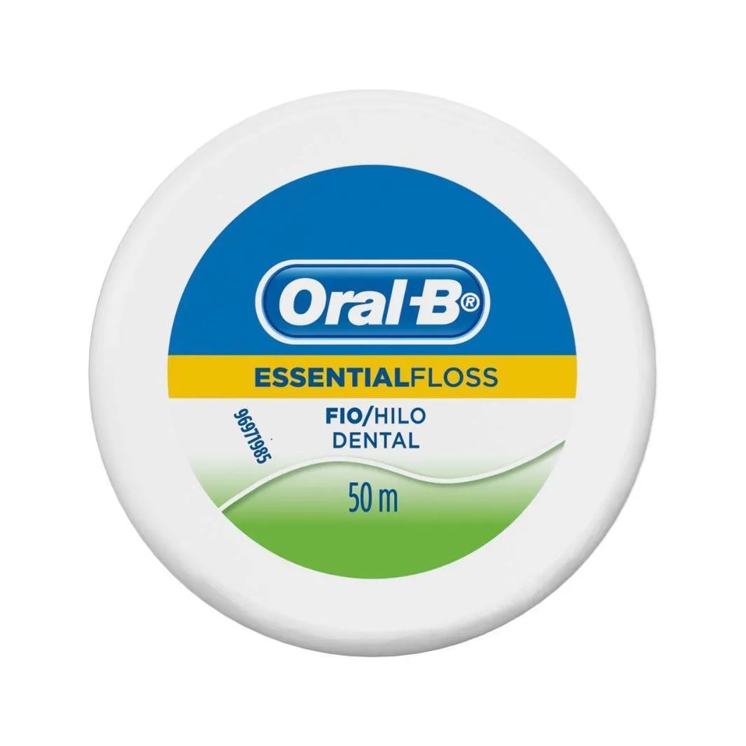 Kit 2 Fio Dental Oral-b Essential Floss Encerado Menta 50m