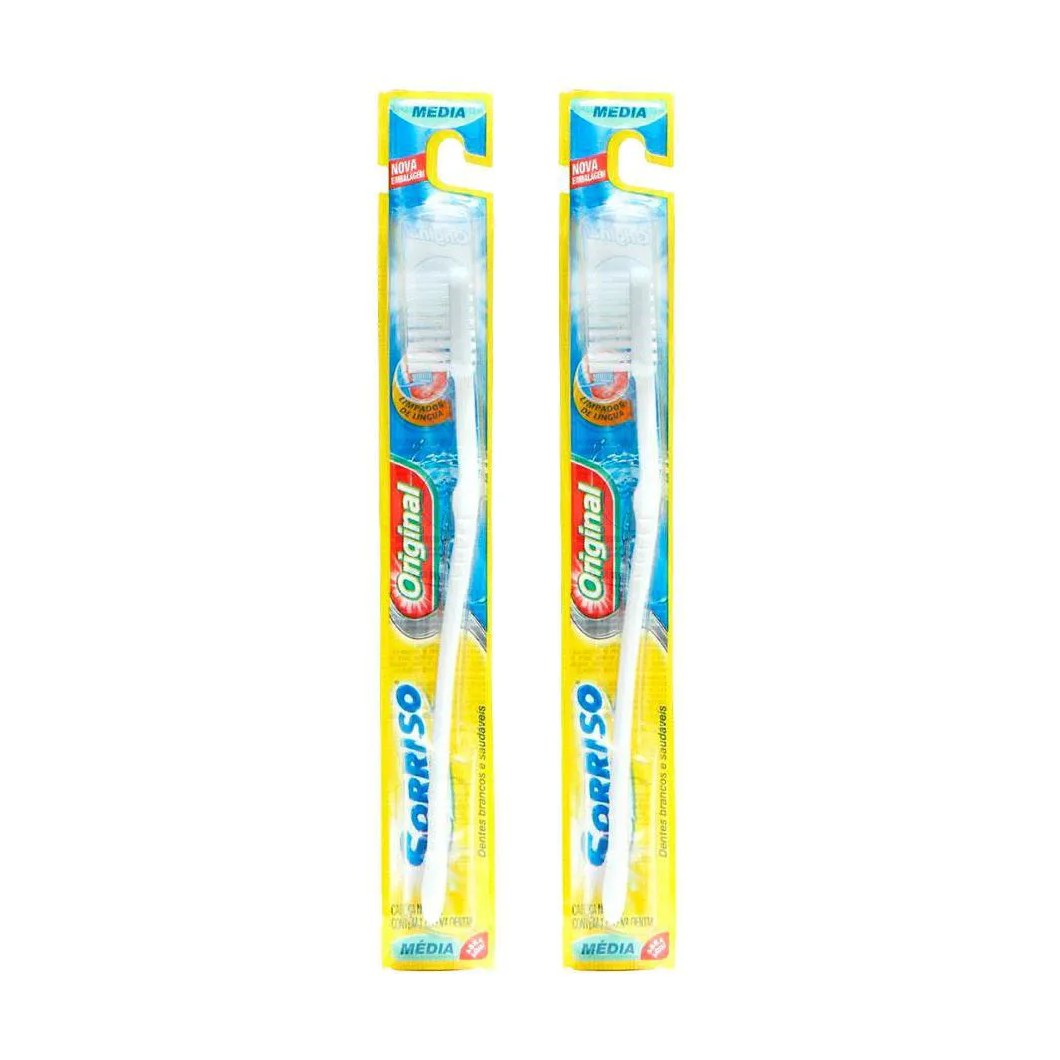 Kit 2 Escova Dental Sorriso Original Média