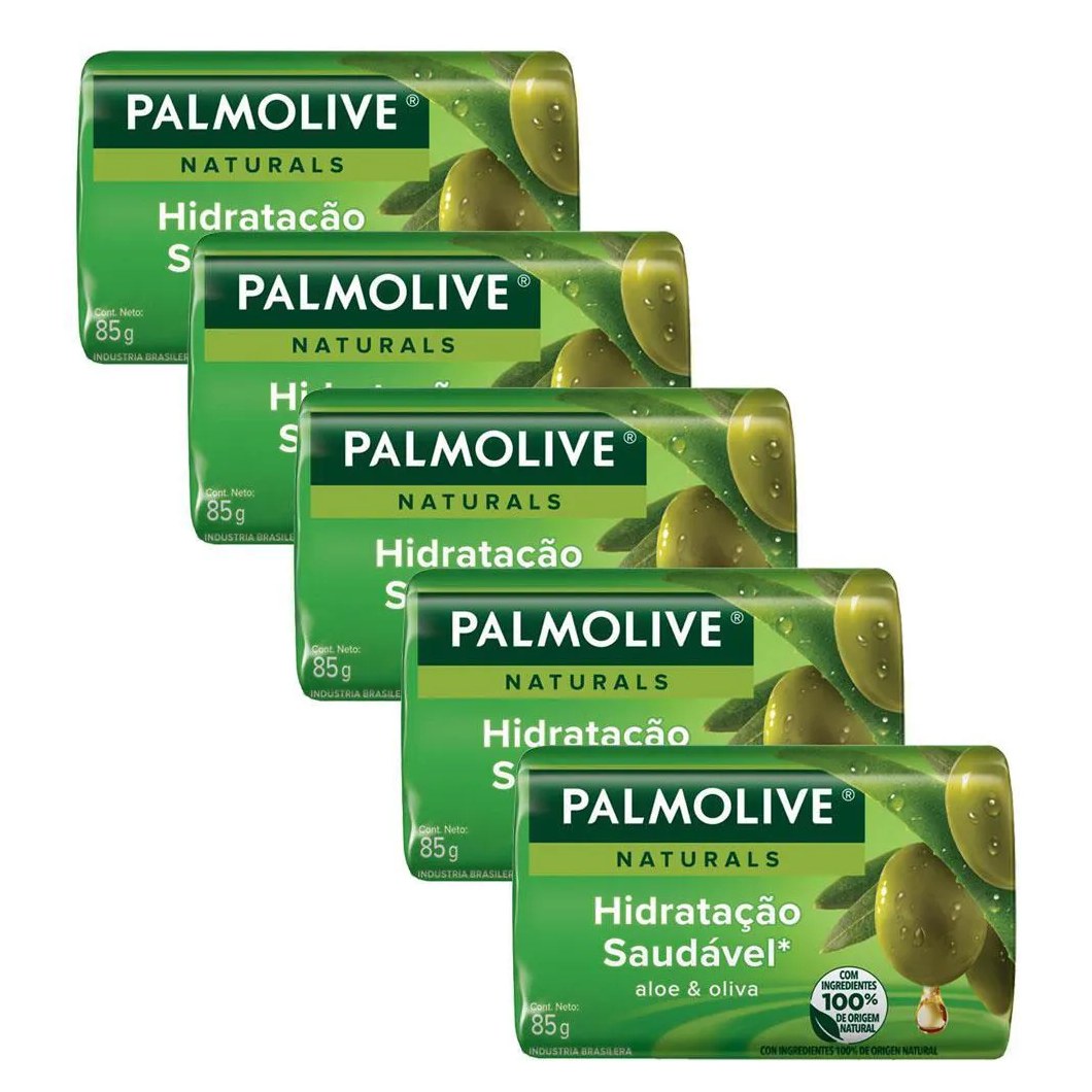 Kit 5 Sabonetes em Barra Palmolive Naturals Hidratação Saudável 85g