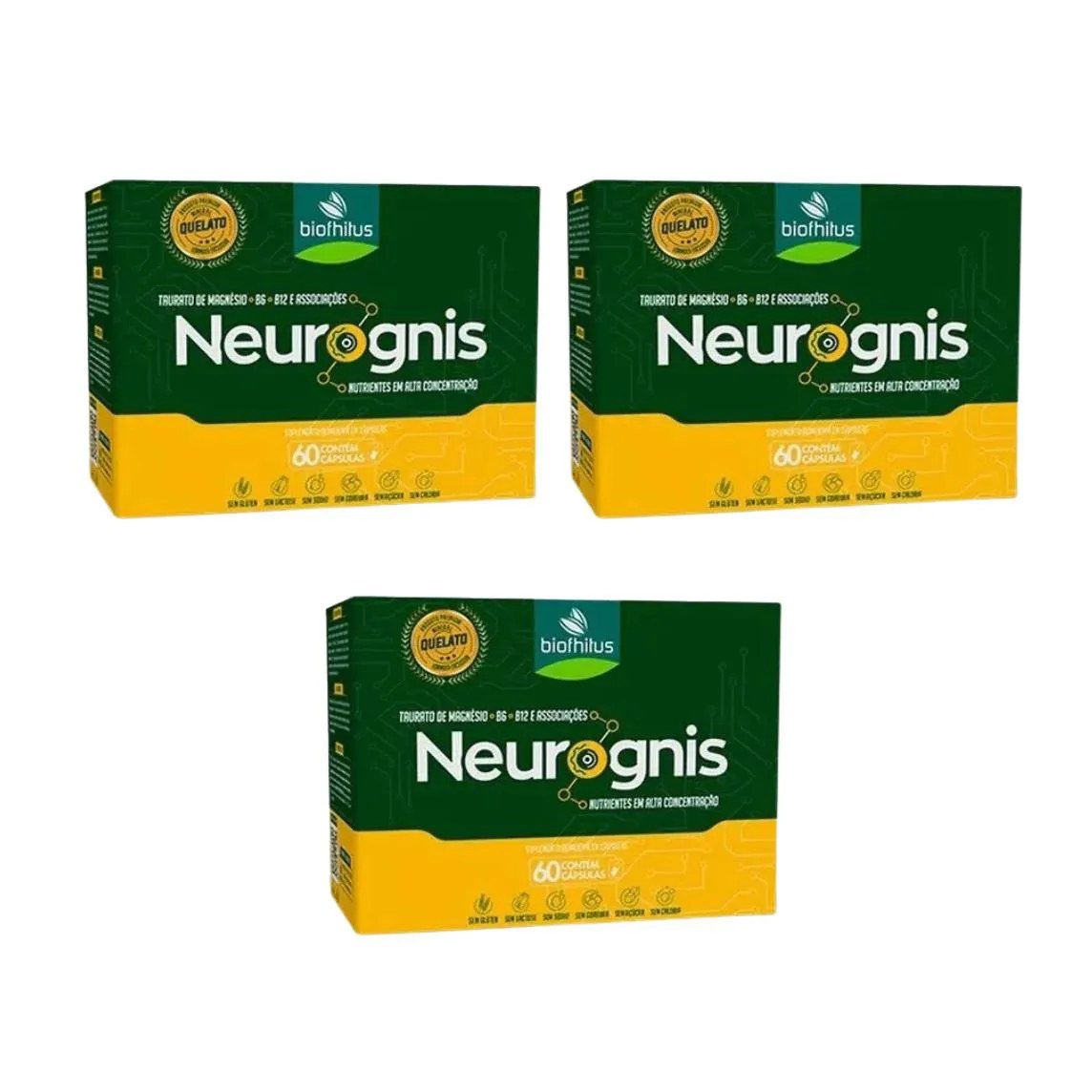 Kit C3 Suplemento Vitamínico Neurognis 60 cápsulas – Biofhitus