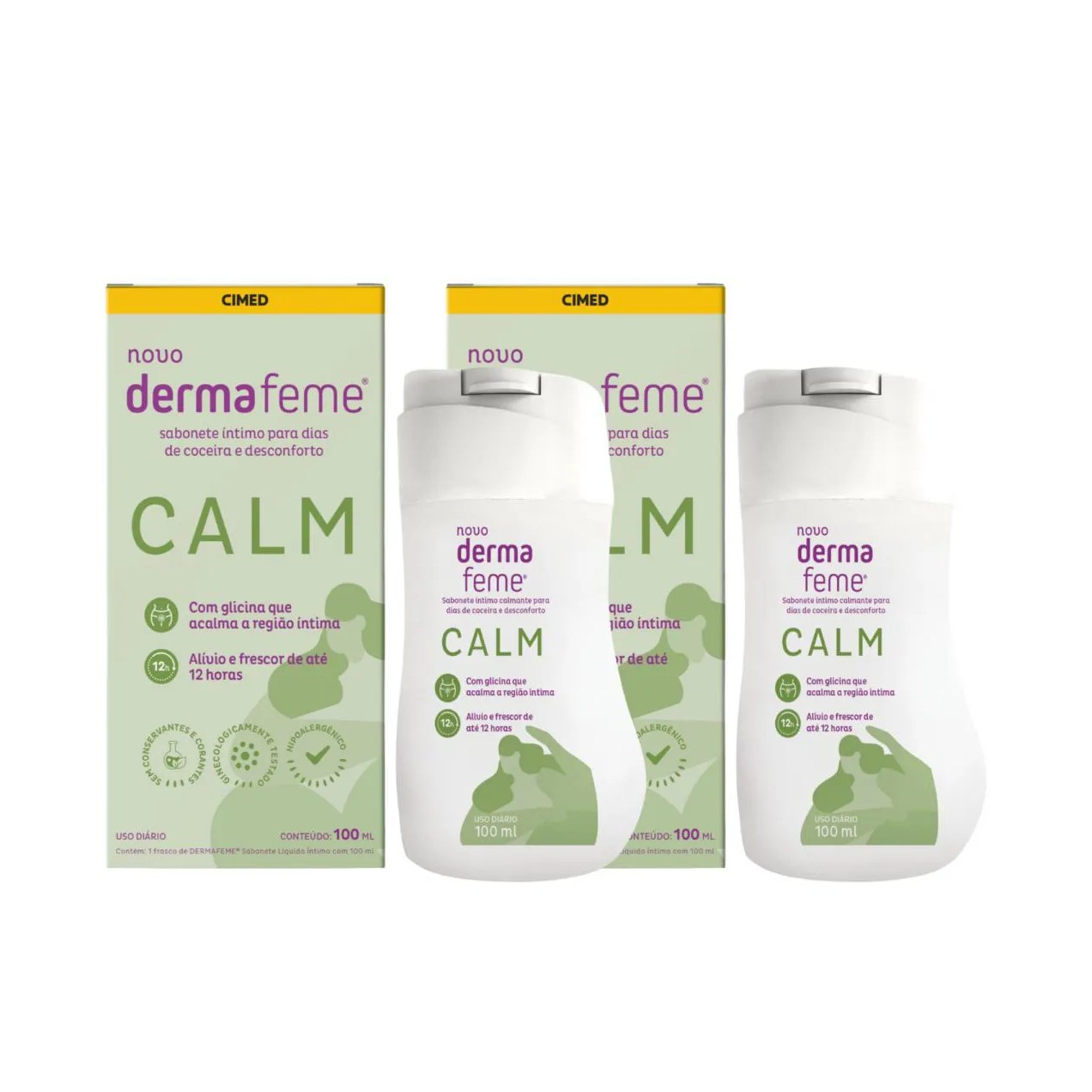 Kit C2 Sanonete Íntimo Glicina Dermafeme 100ml – Cimed