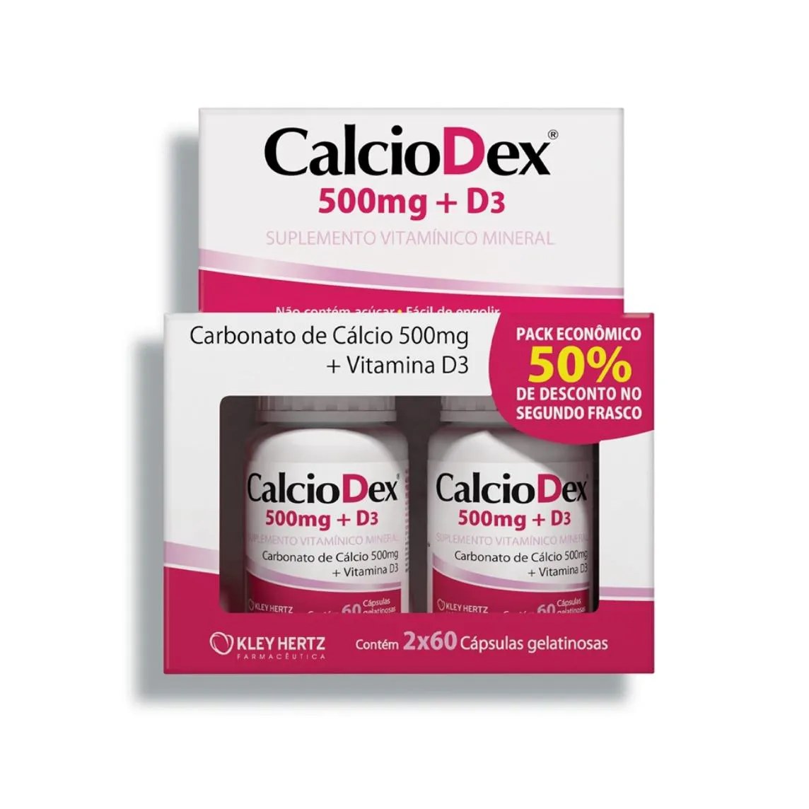 Suplemento Alimentar Calciodex 500mg D3 120 Kley Hertz
