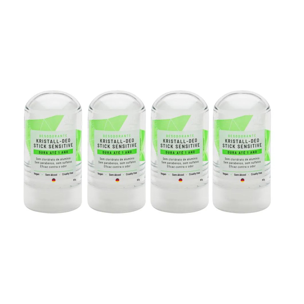 Kit Desodorante Stick Kristall Sensitive - Alva 60g 4 Unids