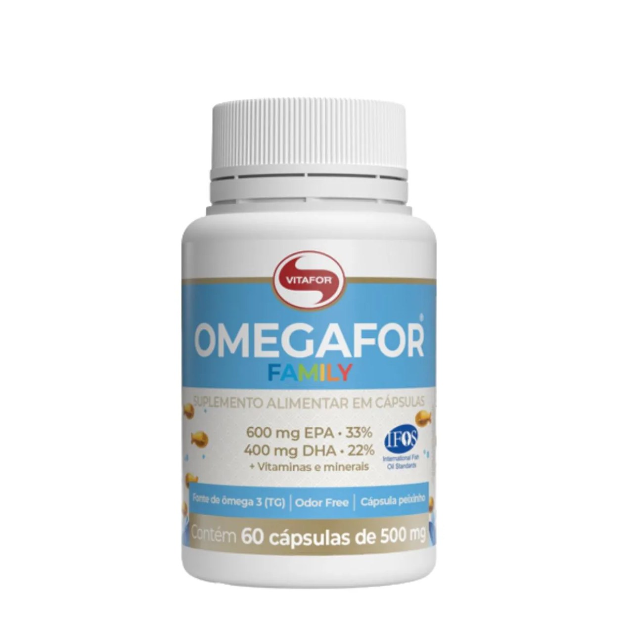 Omegafor Family Ômega 3 500mg Epa Dha Vitafor 60 cápsulas