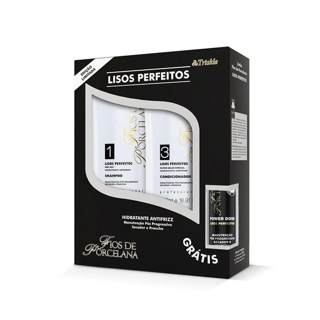 Kit Shampoo + Condicionador Triskle Fios de Porcelana Lisos Perfeitos