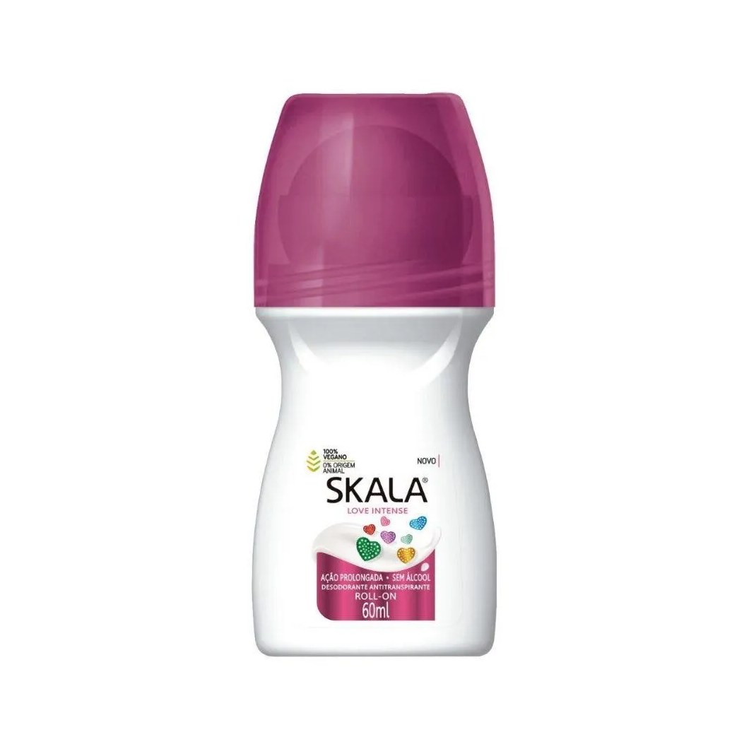 Desodorante Antitranspirante Vegano Roll-on Skala Love Intense sem Álcool 60ml