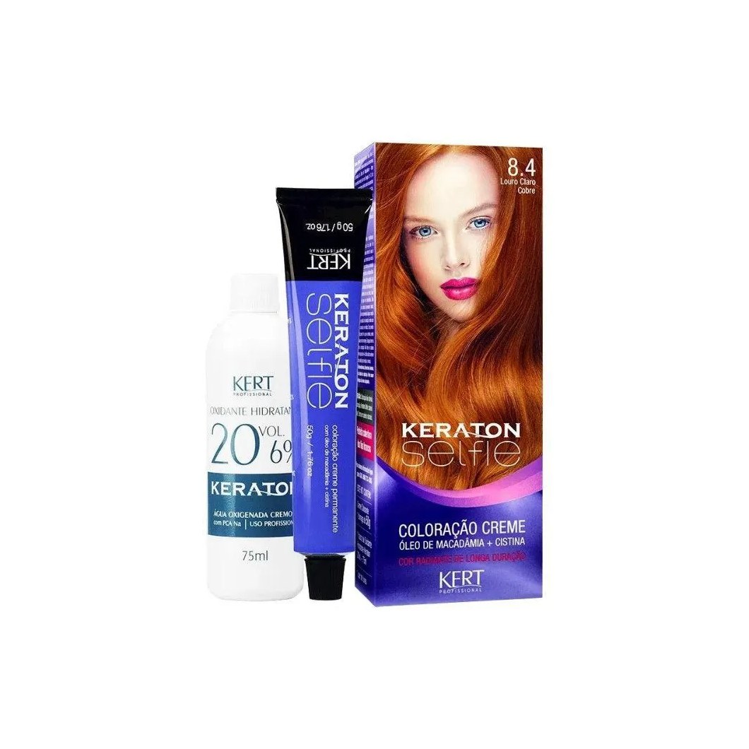Tintura Keraton Selfie 8.4 Louro Claro Cobre 50g