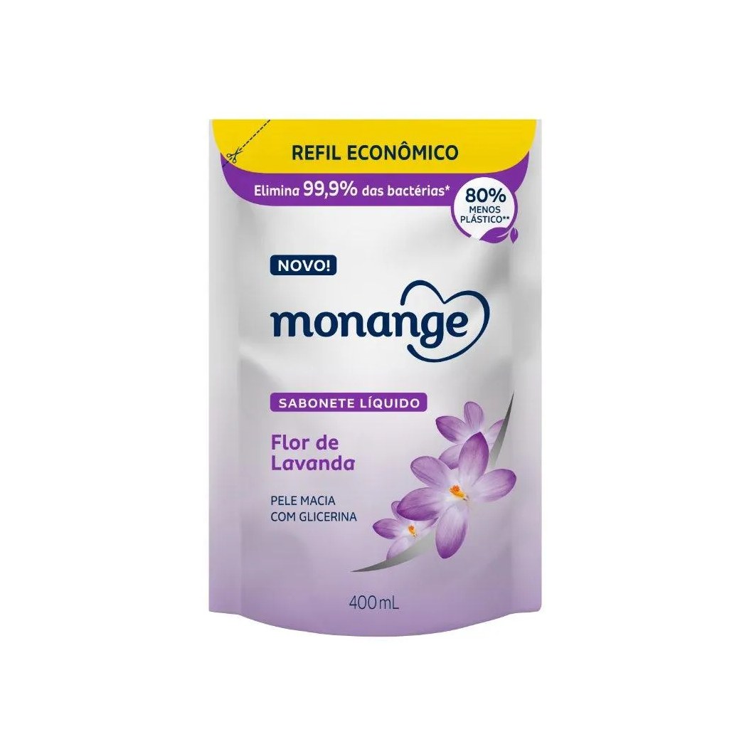 Sabonete Líquido Monange Flores de Lavanda Refil 400ML