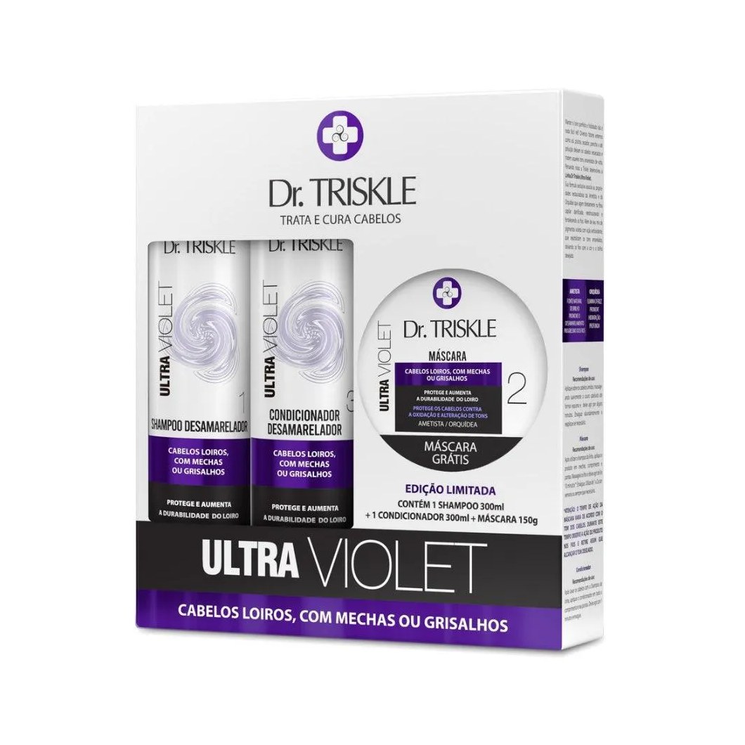 Kit Shampoo 300ml + Condicionador 300ml + Máscara 150g Dr Triskle Ultra Violet