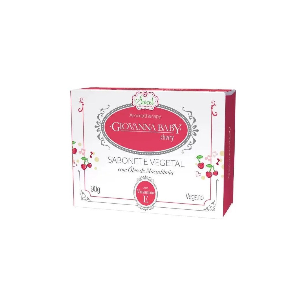 Sabonete Vegetal Retangular Giovanna Baby Cherry 90g