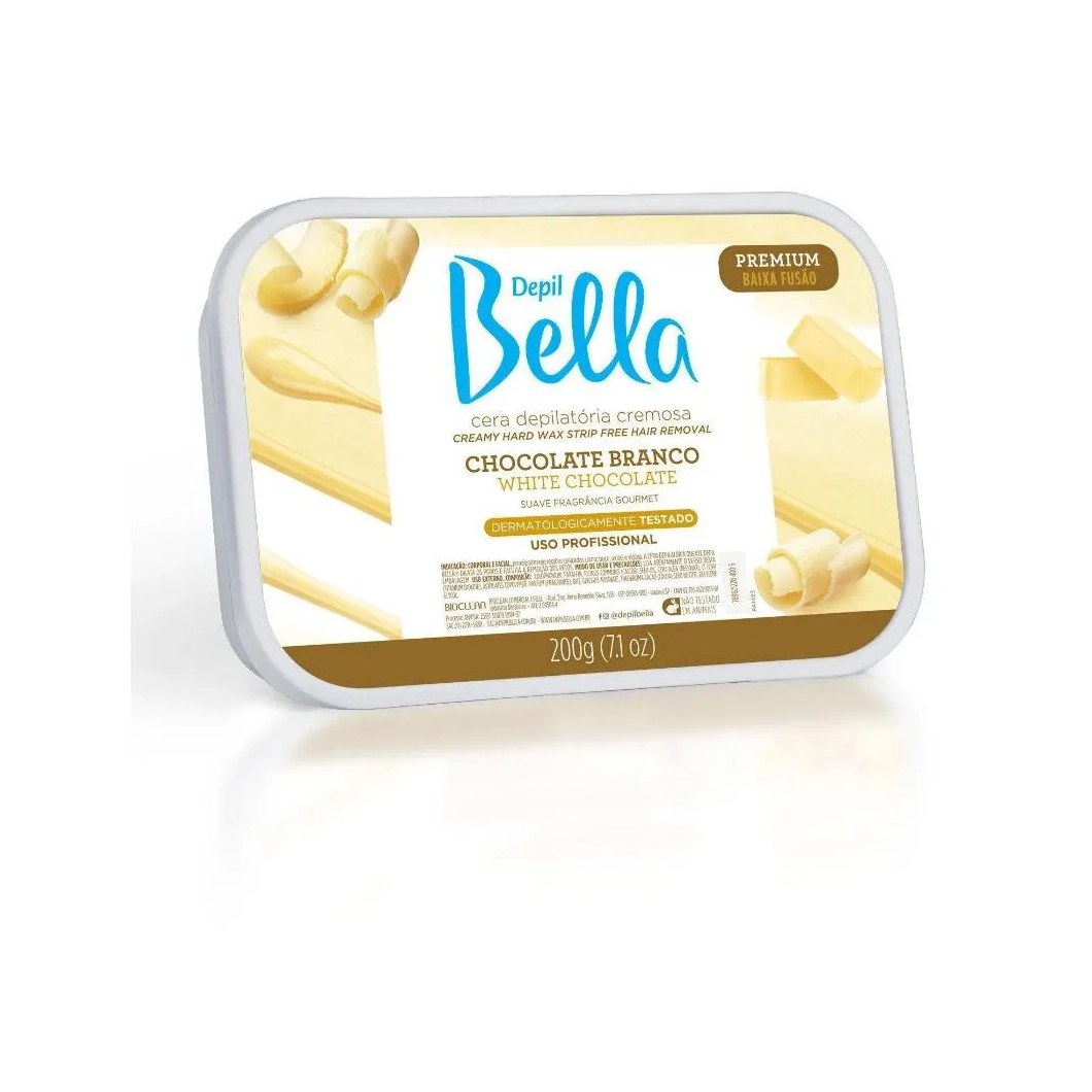Cera Depilatória Depil Bella Chocolate Branco 200g
