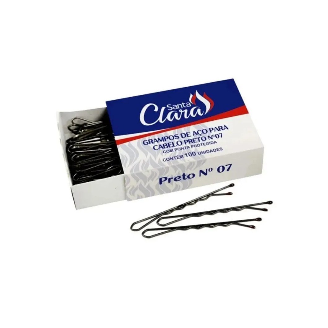 Grampos de Cabelo Ricca Nº7 Preto C/100un