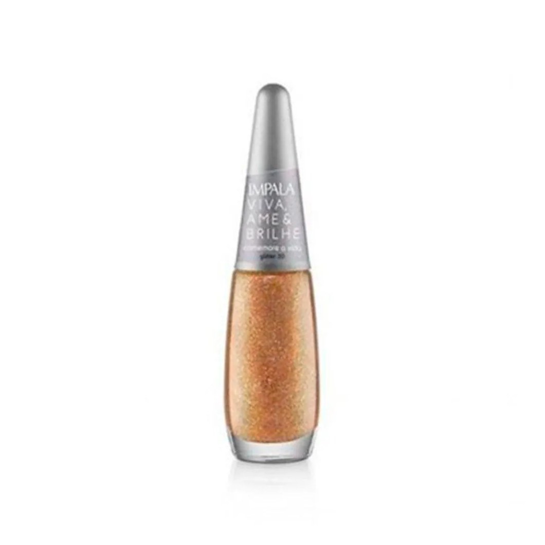 Esmalte Impala Glitter Coleção Viva Ame e Brilhe Comemore a Vida