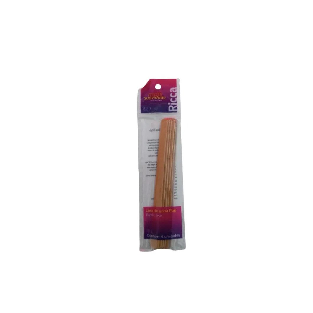 Lixa para Unhas Descartável Ricca Pop C/6un