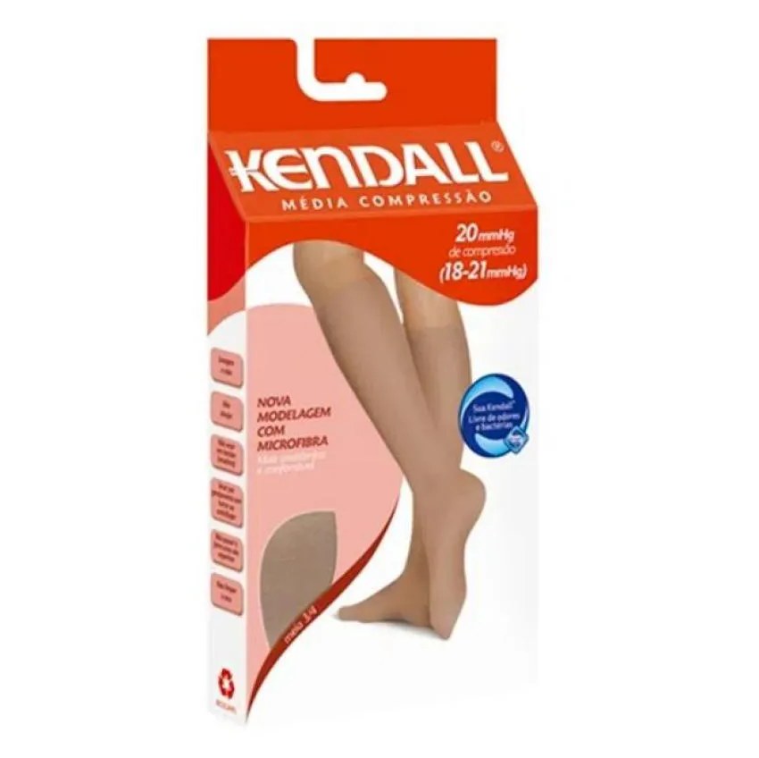 Meia 3/4 Media Compressão com Ponteira Mel 18-21mmhg Kendall G