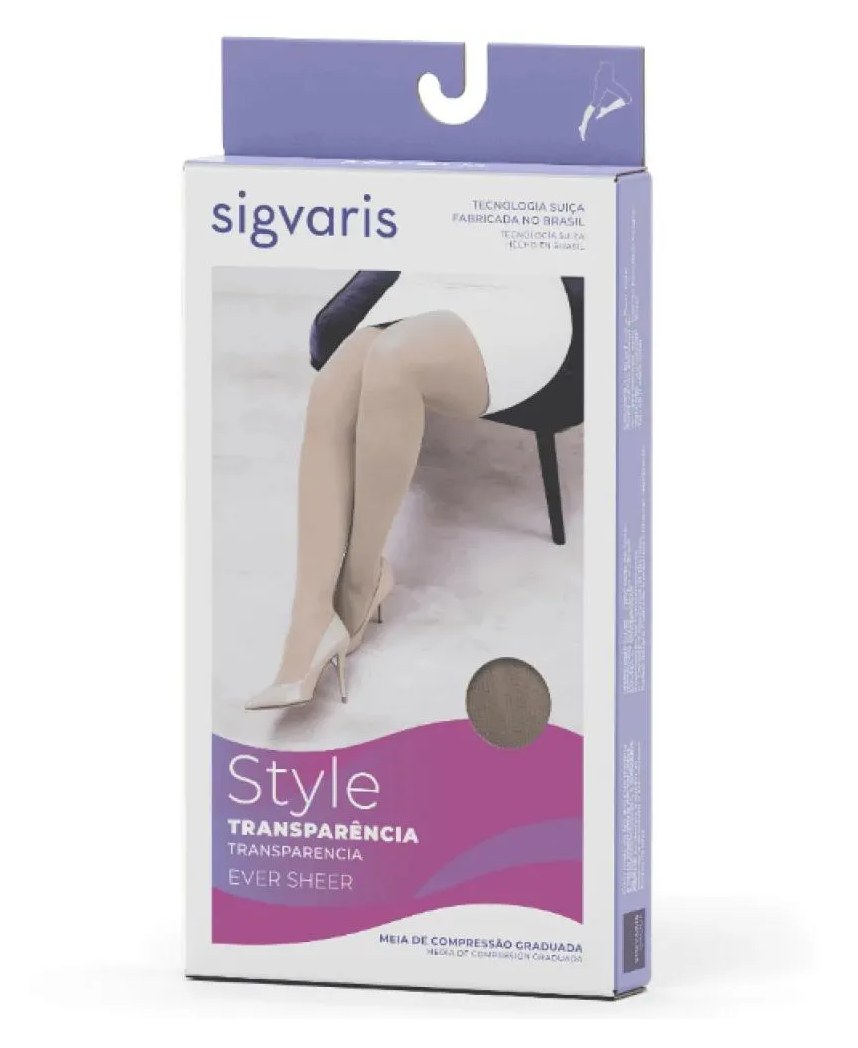 Meia Calça Longa 782b Ever Sheer 20-30mmhg Fechada Sigvaris M3 Preto