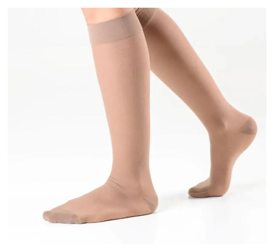 Meia 3/4 Sigvaris Ever Sheer 20-30mmhg Fechada G Bege