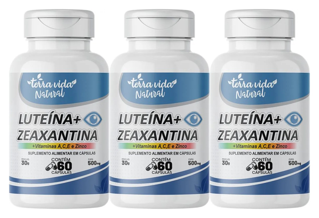 3 Luteína com Zeaxantina e Vitaminas para Visão