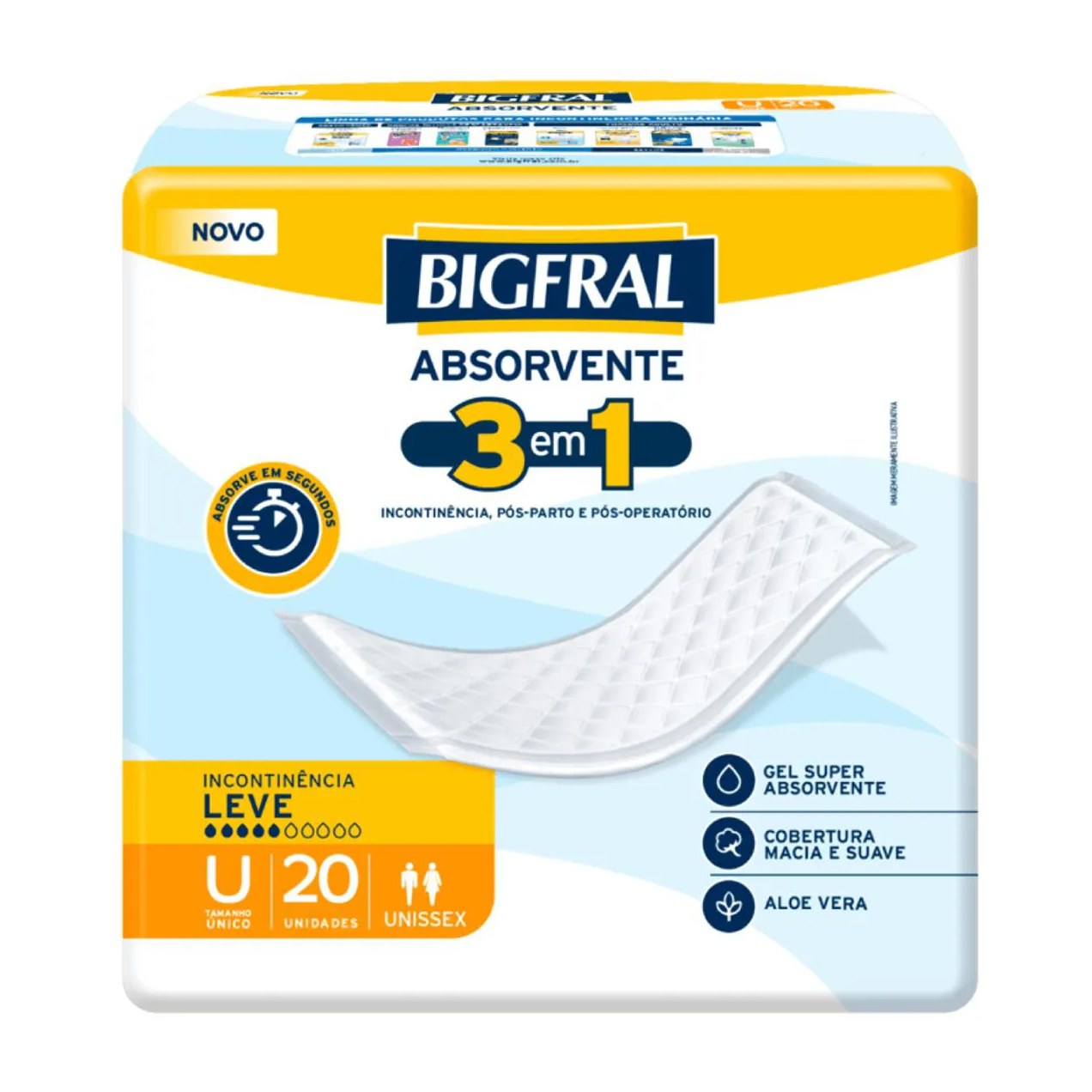 Absorvente Bigfral - Tamanho Único - com 20 unidades