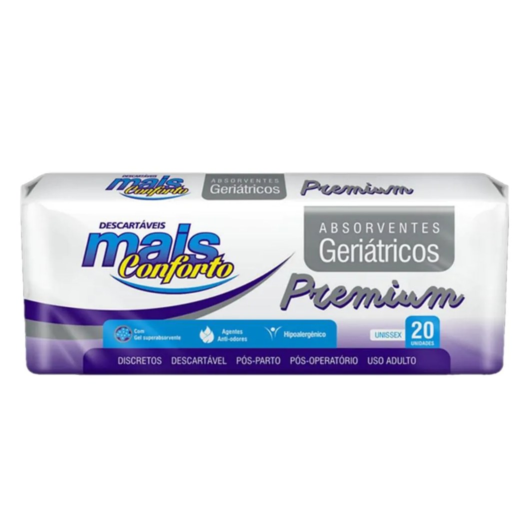 Absorvente Geriátrico Mais Conforto Premium - 20 unidades
