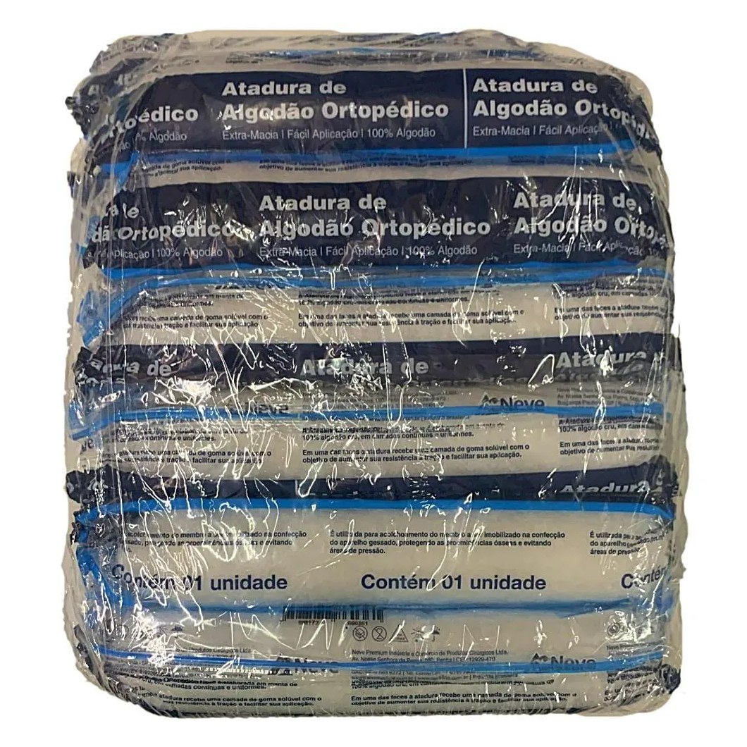 Atadura Algodão Ortopédico Neve 15cmx1.8m - 12 unidades