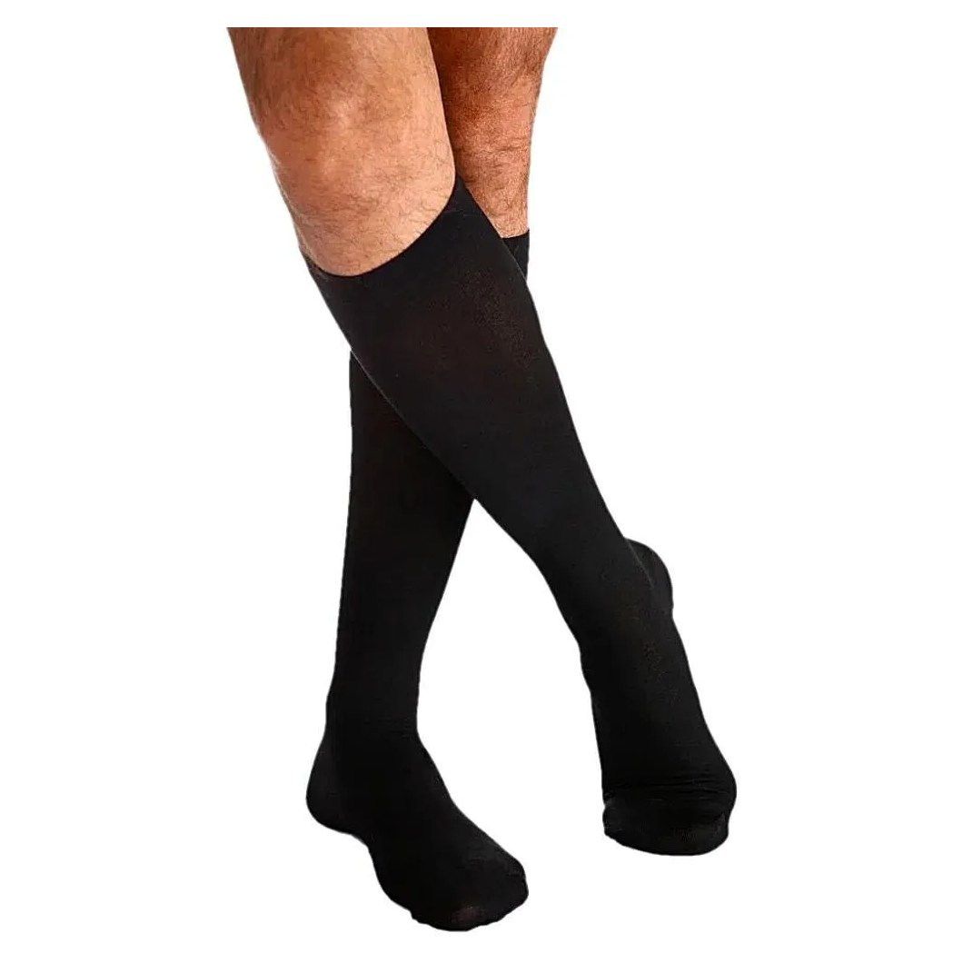 Meia 3/4 Sigvaris Cotton Comfort 20-30mmhg Fechada Preta M2