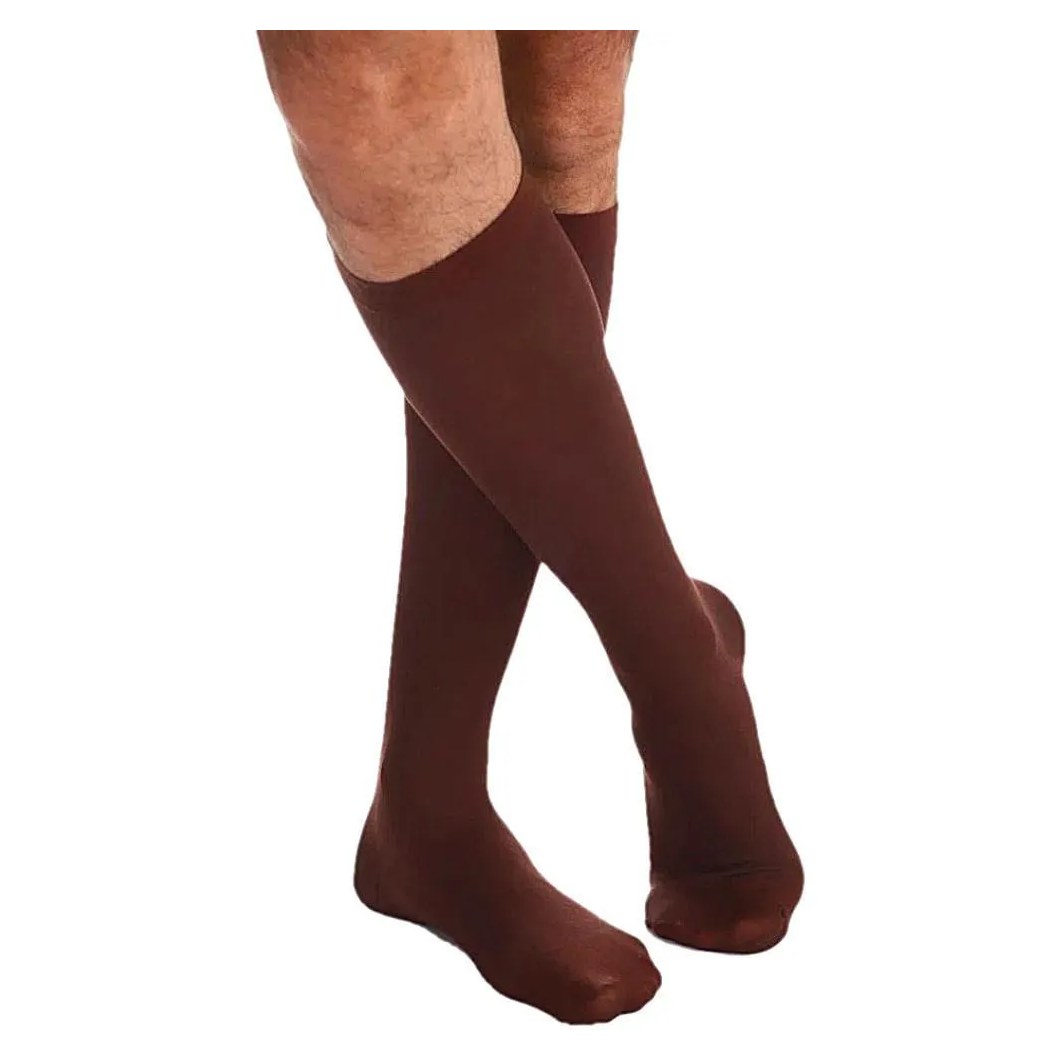 Meia 3/4 Sigvaris Cotton Comfort 20-30mmhg Fechada Marrom G2