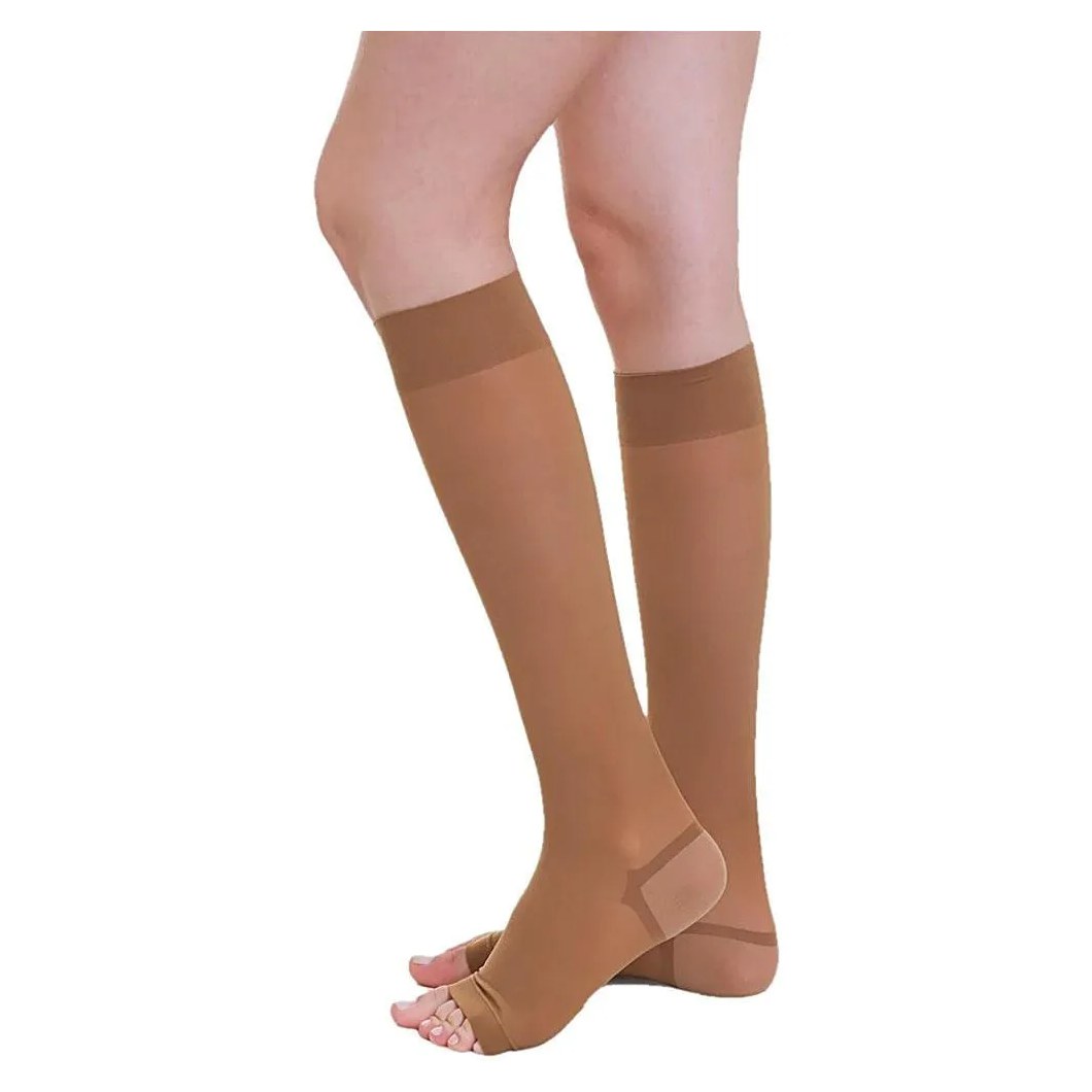 Meia de Compressão 3/4 6000 Venosan - Bronze - 20-30mmhg - Pé Aberto - Tamanho P