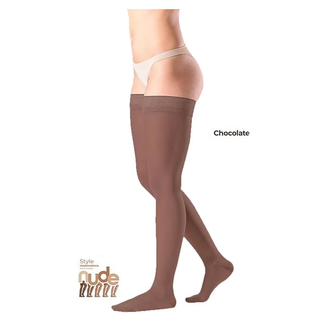 Meia 7/8 Ever Sheer 20-30 Mmhg Aberta Chocolate Tam M2