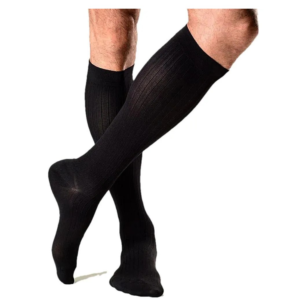 Meia 3/4 Masculina Actitud 15-20mmhg Fechada Preta Tam M