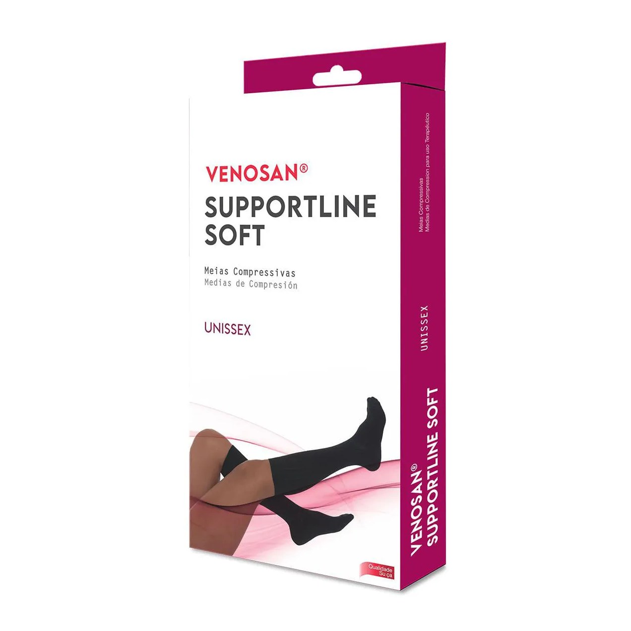 Meia 3/4 Supportline Soft Venosan 18-22mmhg Preta Tam M
