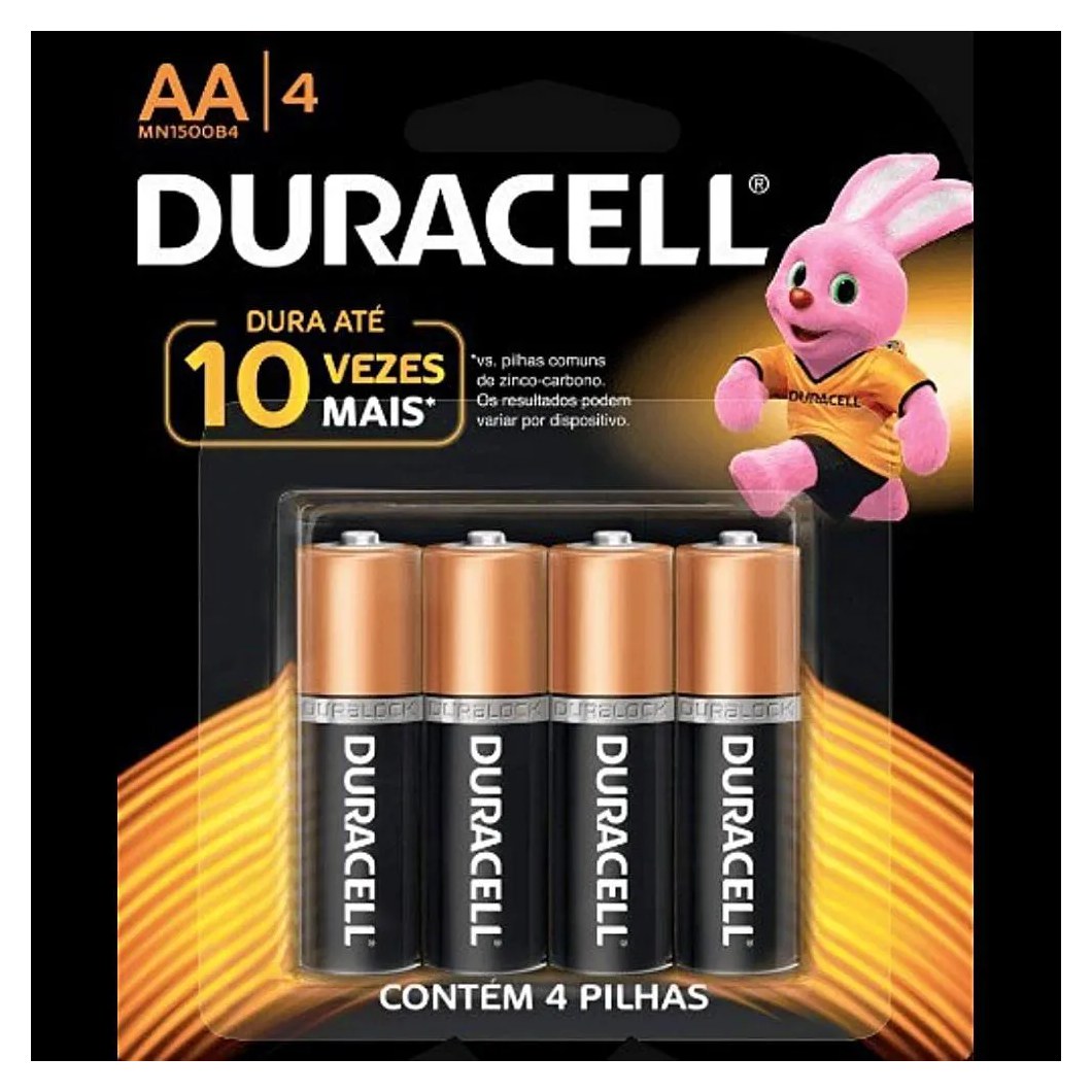 Pilha Alcalina Aa Duracell 1.5v - 4 unidades