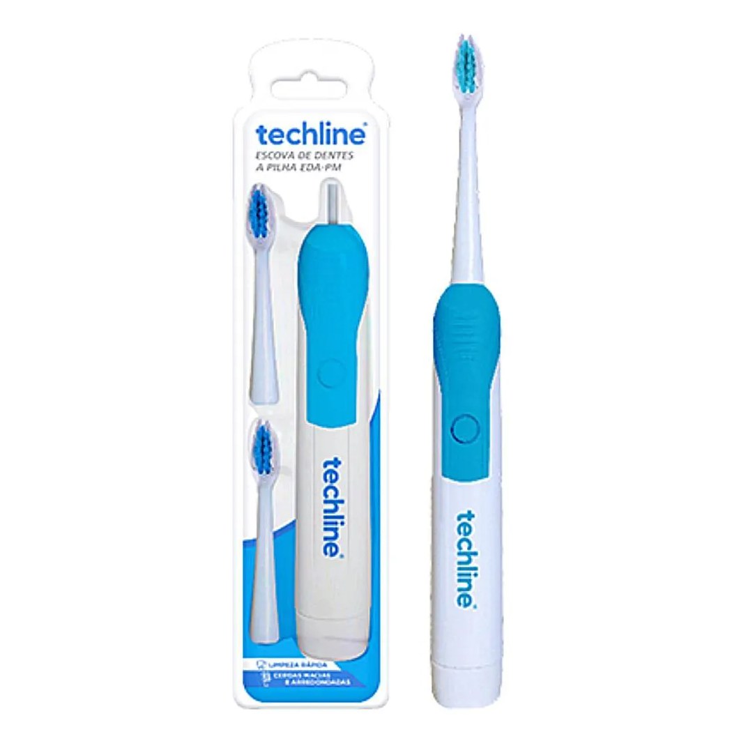 Escova Dental Elétrica - Azul - Eda-01 - Techline
