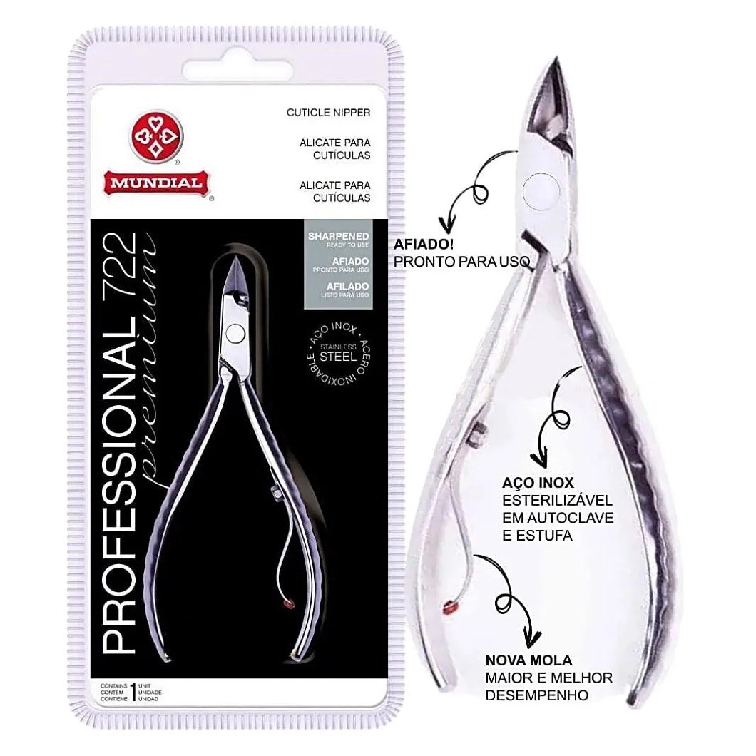 Alicate Cutícula Mundial 722 Professional - Unidade