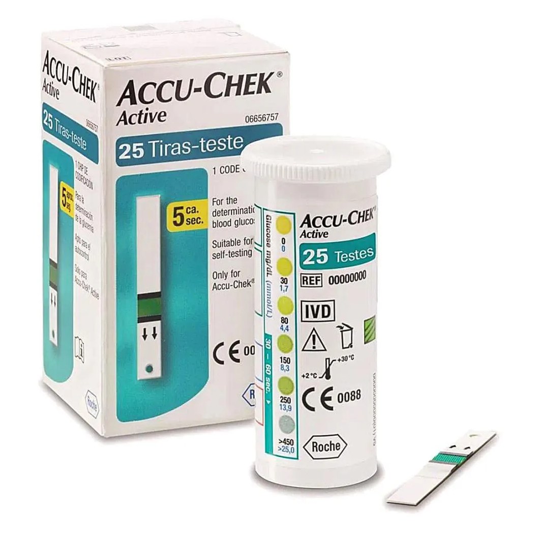 Tiras Reagentes Accu-chek Active Roche - 25 Tiras